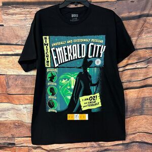 WICKED T-Shirt Men’s Black L Emerald City Oz Graphic Tee 100% Cotton